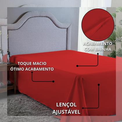Imagem de Lençol Queen 400 Fios Virol de Poliéster Sem Elástico Ultra Macio