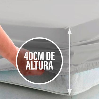 Imagem de Lençol Queen Avulso 400 Fios 40cm Altura com elastico algodao