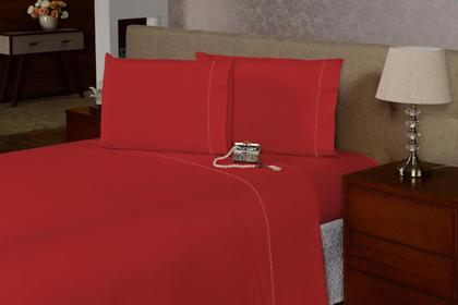 Imagem de Lençol Queen de Cima c/ Vira e Ponto Palito Percal Flex 400 Fios