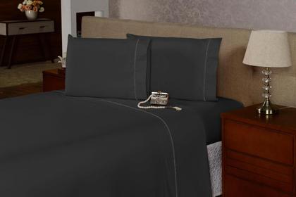 Imagem de Lençol Queen de Cima c/ Vira e Ponto Palito Percal Flex 400 Fios