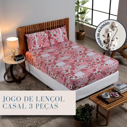 Imagem de Lençol Queen Estampado Com Elástico Malha 100% Algodão Macio