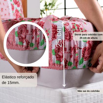 Imagem de Lençol Queen Estampado Com Elástico Malha 100% Algodão Macio
