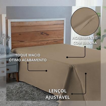 Imagem de Lençol Queen Size 300 Fios Algodão Sem Elástico Revenda