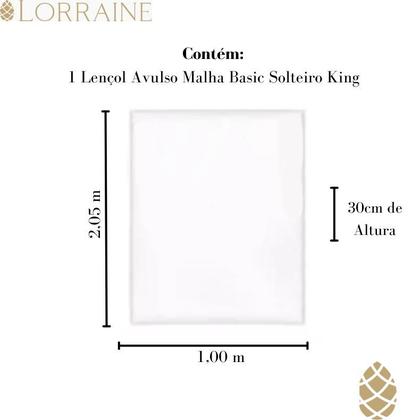 Imagem de Lençol Solt King Avulso Malha 100% Algodão Elástico Buettner