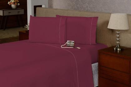 Imagem de Lençol Solteirão 2 Peças Com Ponto Palito Percal 180 Fios