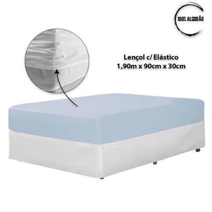 Imagem de Lençol Solteiro 400 Fios 2 Peças 100% algodao