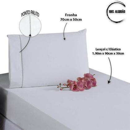 Imagem de Lençol Solteiro 400 Fios 2 Peças 100% algodao