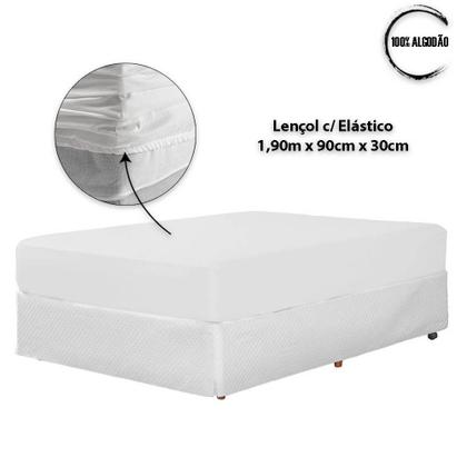 Imagem de Lençol Solteiro 400 Fios 2 Peças 100% algodao