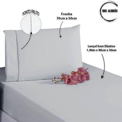 Imagem de Lençol Solteiro 400 Fios 2 Peças 100% algodao