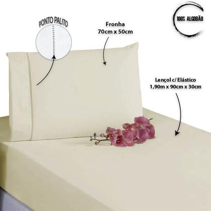 Imagem de Lençol Solteiro 400 Fios 2 Peças 100% algodao