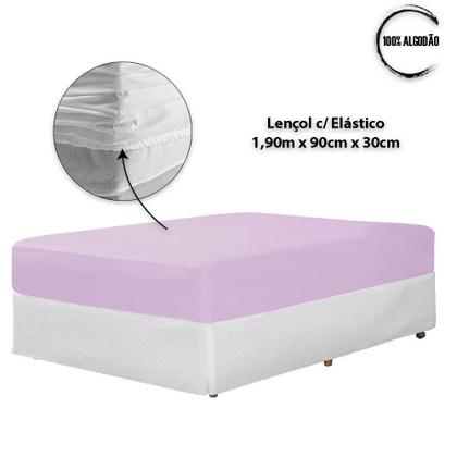 Imagem de Lençol Solteiro 400 Fios 2 Peças 100% algodao