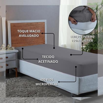 Imagem de Lençol Solteiro 400 Fios Poliéster Infantil com Elástico Beliche