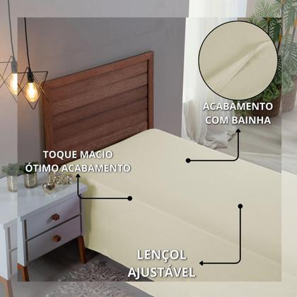 Imagem de Lençol Solteiro Algodão 300 Fios Forro de Cama Box Sem Elástico Virol