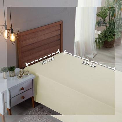 Imagem de Lençol Solteiro Algodão 300 Fios Forro de Cama Box Sem Elástico Virol