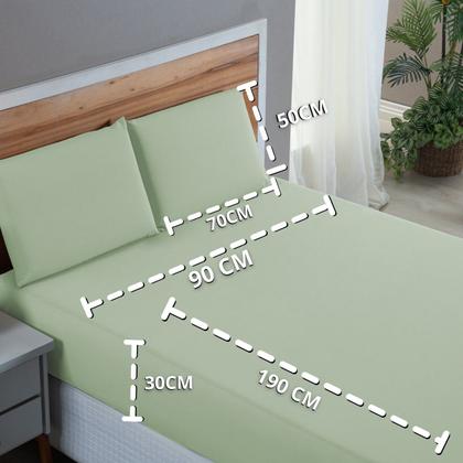 Imagem de Lençol Solteiro com Elástico e Fronha 200 Fios 100% Algodão 2 peças