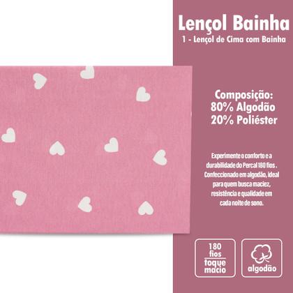 Imagem de Lençol Solteiro De Cima Bainha Estampado Percal 180 Fios Sem Elástico Coleção 2025