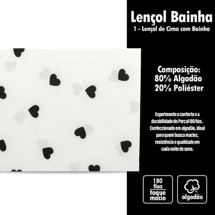 Imagem de Lençol Solteiro De Cima Bainha Estampado Percal 180 Fios Sem Elástico Coleção 2025