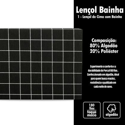 Imagem de Lençol Solteiro De Cima Bainha Estampado Percal 180 Fios Sem Elástico Coleção 2025