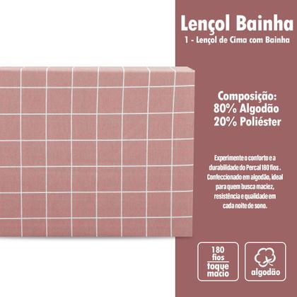 Imagem de Lençol Solteiro De Cima Bainha Estampado Percal 180 Fios Sem Elástico Coleção 2025