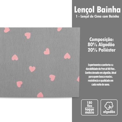 Imagem de Lençol Solteiro De Cima Bainha Estampado Percal 180 Fios Sem Elástico Coleção 2025