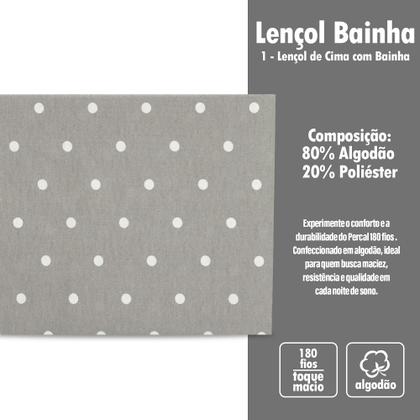 Imagem de Lençol Solteiro De Cima Bainha Estampado Percal 180 Fios Sem Elástico Coleção 2025
