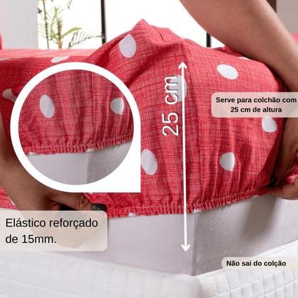 Imagem de Lençol Solteiro Estampado Elástico 100% Algodão Varias Cores