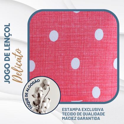 Imagem de Lençol Solteiro Estampado Elástico 100% Algodão Varias Cores