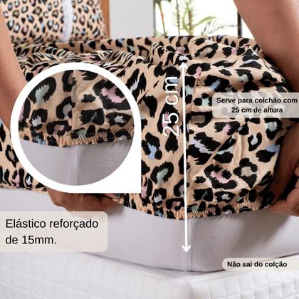 Imagem de Lençol Solteiro Estampado Elástico 100% Algodão Varias Cores