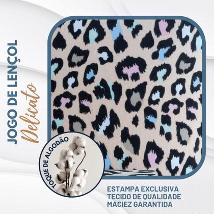 Imagem de Lençol Solteiro Estampado Elástico 100% Algodão Varias Cores