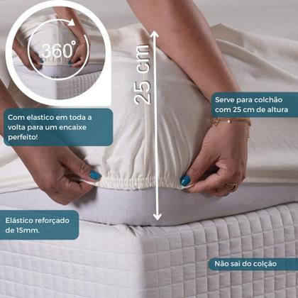 Imagem de Lençol Solteiro Liso Elástico 100% Algodão Varias Cores