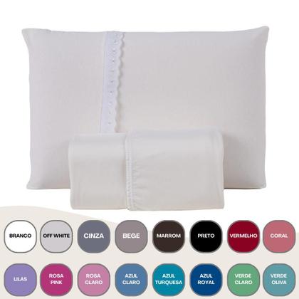 Imagem de Lençol Solteiro Liso Elástico 100% Algodão Varias Cores