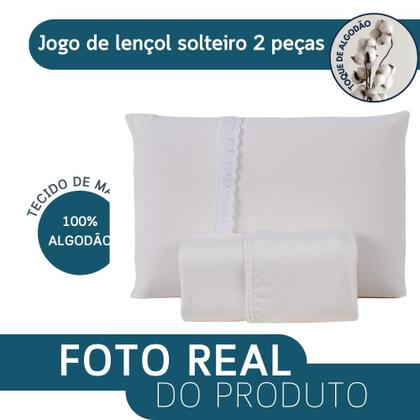 Imagem de Lençol Solteiro Liso Elástico 100% Algodão Varias Cores