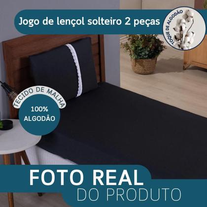 Imagem de Lençol Solteiro Liso Elástico 100% Algodão Varias Cores