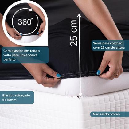 Imagem de Lençol Solteiro Liso Elástico 100% Algodão Varias Cores