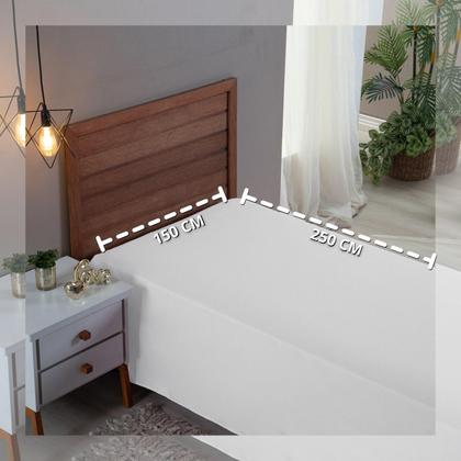 Imagem de Lençol Solteiro Percal 300 Fios Sem Elástico Algodão Extra Macio