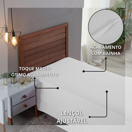 Imagem de Lençol Solteiro Percal 300 Fios Sem Elástico Algodão Extra Macio