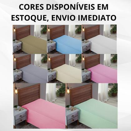 Imagem de Lençol Solteiro Percal 300 Fios Sem Elástico Algodão Extra Macio