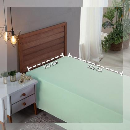 Imagem de Lençol Solteiro Percal 300 Fios Sem Elástico Algodão Extra Macio