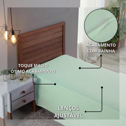 Imagem de Lençol Solteiro Percal 300 Fios Sem Elástico Algodão Extra Macio