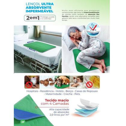 Imagem de Lençol ULTRA Absorvente Impermeavel 2 em 1 ORTHO Pauher 90 X 80CM