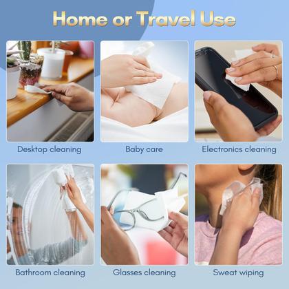 Imagem de Lenços de Algodão PoeticeHome Soft Dry Wipe - Pacote com 6 (600 Unidades)