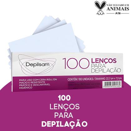 Imagem de Lenços para Depilação Uso com Cera RollOn Depilsan 100 Unidades