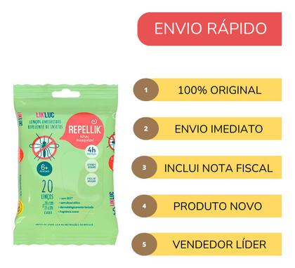 Imagem de Lenços Repelentes Repellik Proteção Contra Mosquitos Insetos