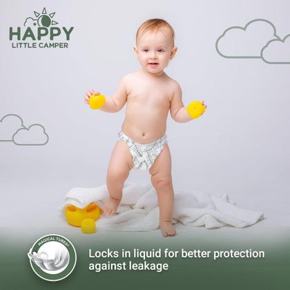 Imagem de Lenços umedecidos laváveis para bebês Happy Little Camper 150 unidades, hipoalergênicos