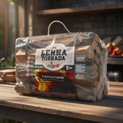 Imagem de Lenha Madeira Torrada Para Churrasco 8Kg