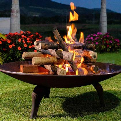 Imagem de Lenheiro Lareira a Lenha de Ferro Fundido Cor Preta e Envelhecido para Área Externa