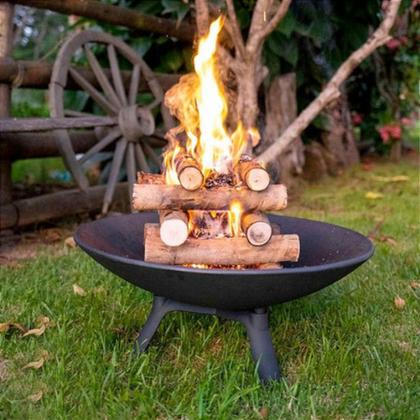 Imagem de Lenheiro Lareira a Lenha de Ferro Fundido Cor Preta e Envelhecido para Área Externa