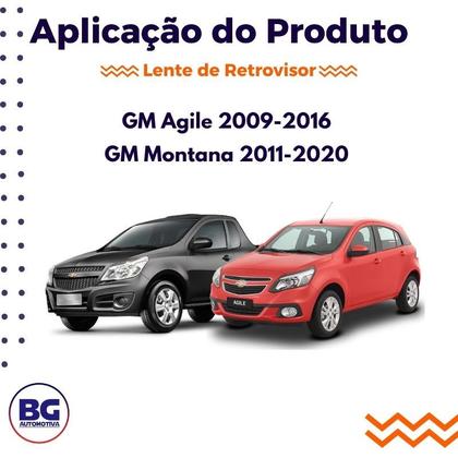 Imagem de Lente de Retrovisor com Base do Agile/ Montana Lado Esquerdo