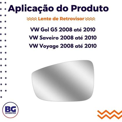 Imagem de Lente do retrovisor com base vw gol gv 08/10 lado esquerdo
