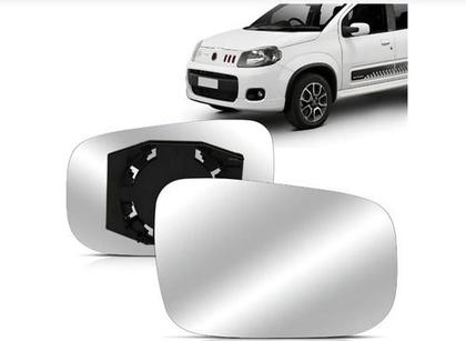 Imagem de Lente Espelho Retrovisor Fiat Novo Uno 2011 a 2021 - Com base